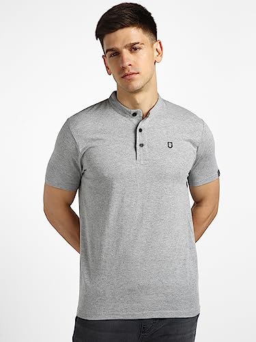 Image of Urbano Fashion Men's Multicolor Solid Mandarin Collar Slim Fit Cotton T-Shirt Pack of 3