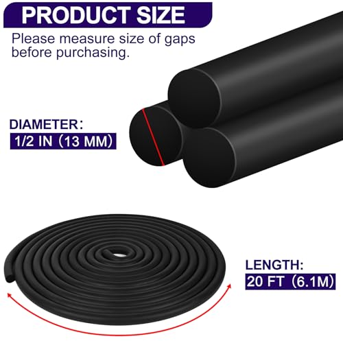 ToLanbbt Cinta Espaciadora EPDM 1/2" Diámetro x 20' Largo miniatura 2