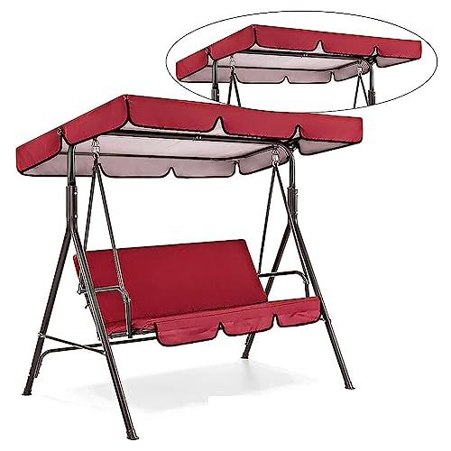 FUBESK - Balancelle de jardin en métal pour 3 personnes avec auvent