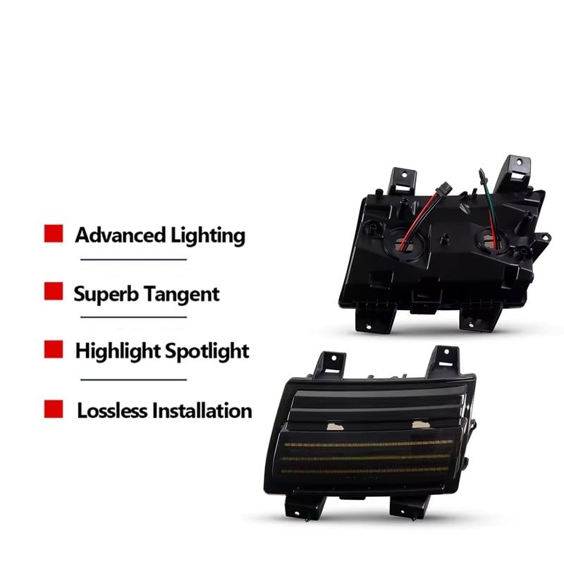 2 szt. Przedni zderzak dynamiczny boczny znacznik kierunkowskazów DRL lampa do jazdy dziennej akcesoria samochodowe Jeep Wrangler JL 2018-2021(Front Bumper Smoked)