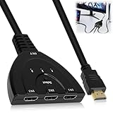 Plug and Play: Este conmutador HDMI es fácil de configurar y operar, no requiere energía adicional. Solo tienes que conectar tus dispositivos HDMI y presionar el botón del conmutador HDMI para cambiar rápidamente a otro dispositivo, con la luz LED indicando qué puerto está activo