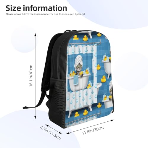 Stylish Travel Hiking Rucksack Backpack for College and Outdoor Adventures, Perfect for Men and Women (Funny Cat Taking A Bath)4