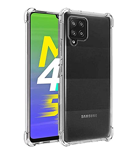 Image of Soft Flexible Silicone Back Cover Samsung Galaxy M42 5G / A42, Transparent Case + Screen Guard