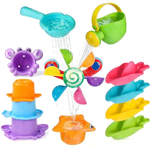 Baby Bath Toys for 1 2 3 4 5 Year Olds Boys Girls 10PCS Mould Free Swimming Pool Toys for Toddlers Kids Age 1-5 Bath Water Toys for Children Birthday Gifts