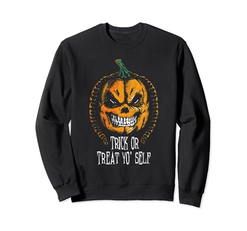 Trick or Treat Yo Self Pumpkin - Divertente Vintage Halloween Felpa