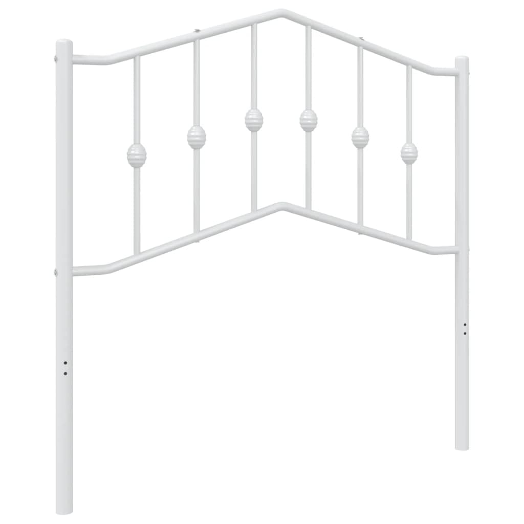 vidaXL Cabecero, Cabecera para Somier, Cabezal para Estructura Armazón Marco de Cama, Cabecero para Dormitorio Hogar, Metal Blanco 90 cm
