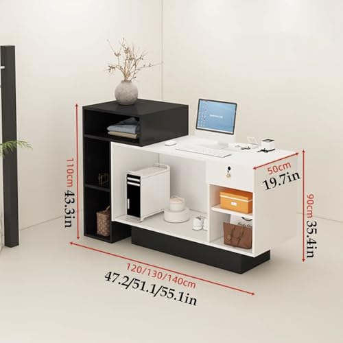 Recept desk chiudibile con serratura con apertura sto, scrivania moderna da ufficio per aziende, contatore per nizat efficienti e professal Worpaces