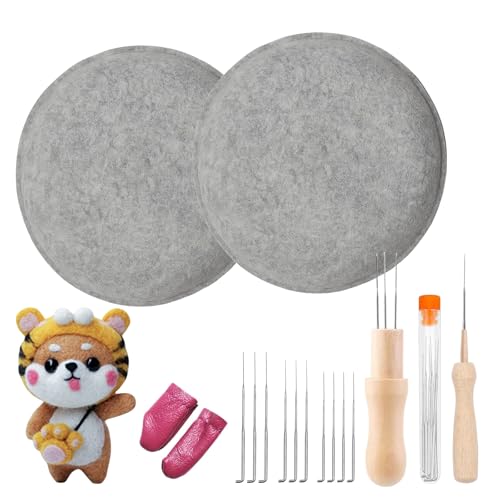 Lunyloer Filzunterlage und Nadelfilzen Set, 2 Stück Filzunterlage zum Nadelfilzen 25 x 25 x 3,5 cm, Filzunterlages zum Filzen, Unterlage Zum Trockenfilzen für Anfänger Profis