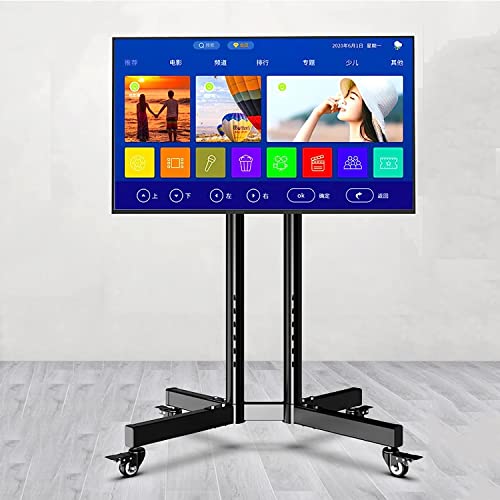 JIIPOREGJ Universal Tv Stand Multifunction Mobile Tv Cart On Wheels for 32 to 75 Inch Led Flat Screen, Height Adjustable Rolling Tv Floor Stand, Portable Mobile Tv Cart Display Stand Tv Mou