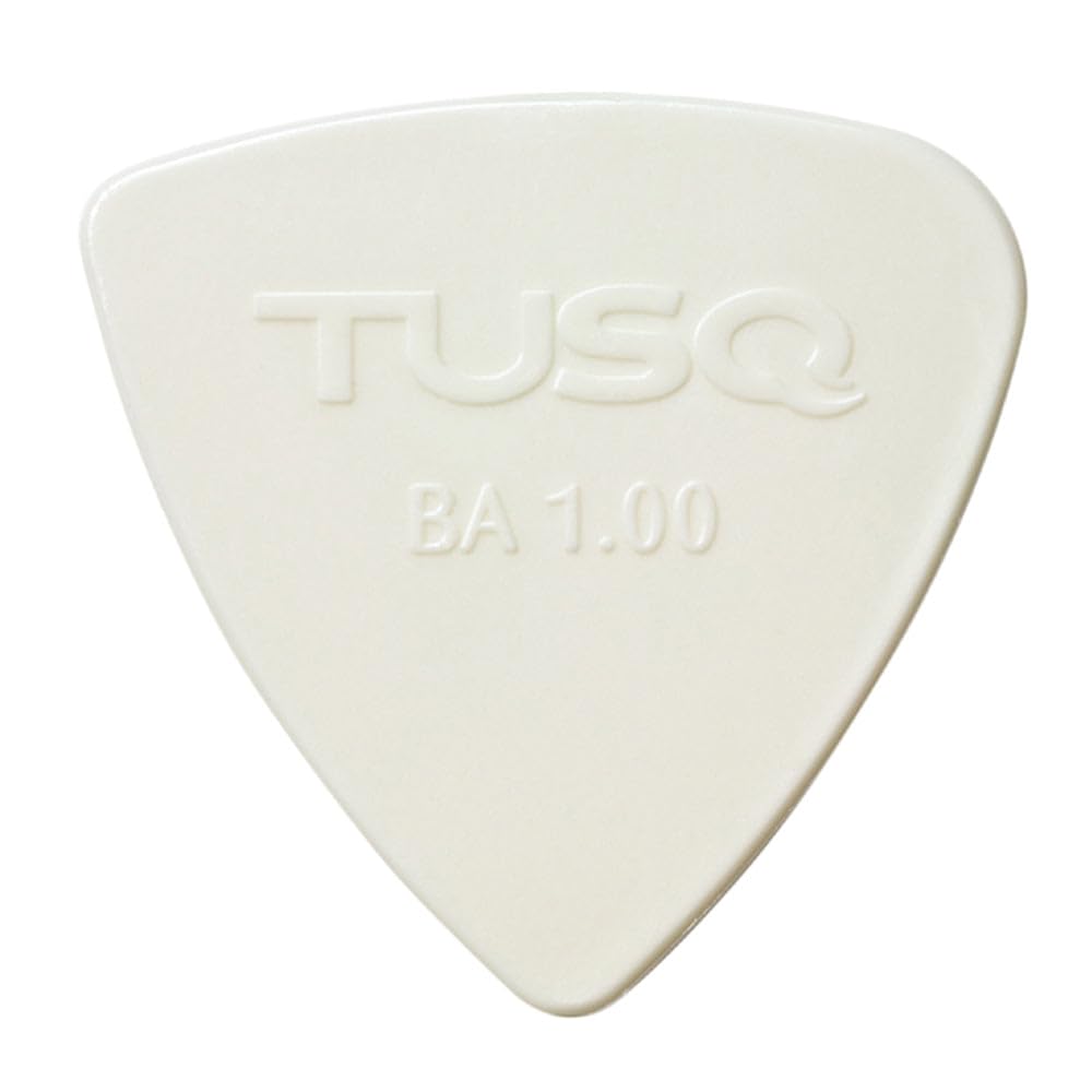PQP-0401-W48 : TUSQ Bright Toned Bi-Angle Picks 1mm 48 Pack - White