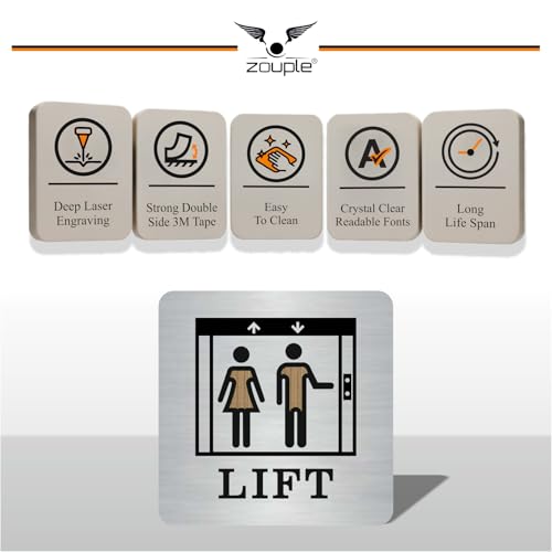 Image of LIFT Sign, 6x6 Inch, Durable Steel, Self-Adhesive