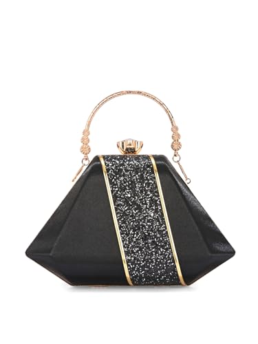 Image of TOOBA Handicraft Women's Beautiful Bling Box Clutch Bag | Evening Bag, Bridal Purse & Party Handbag | Wedding & Special Occasion Clutch (Mix Pyramid)