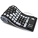 Price comparison product image Upgrade UK Layout Flexible Keyboard, CEEBON Waterproof Foldable Portable Soft Silicone Keyboard USB Wired Roll-up Silica Gel Computer PC Desktop Keyboard for Laptop Notebook PC Mac (Black+Grey)