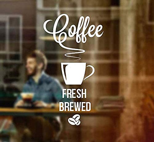Gadgets Wrap Fresh Brewed Coffee Takeaway Cafe Shop Vinyl Sticker Window Sign Decoration