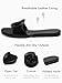 Coutgo Womens Dressy Flat Sandals Open Toe Slip on Leather Summer Beach Slide Sandals, Black, Size 6