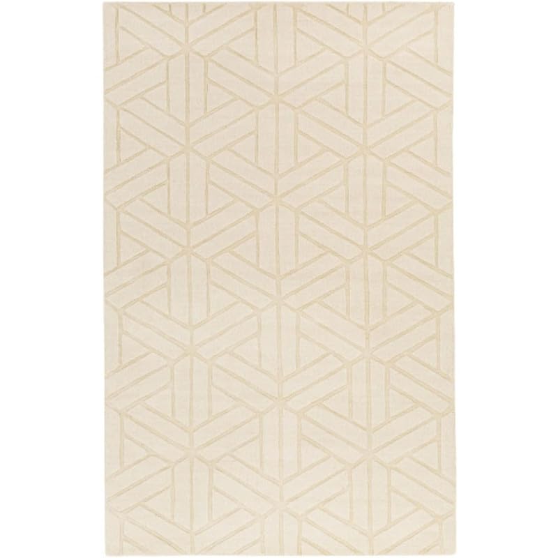 Image of Hand Tufted Modern Design Exported Collection High Low Pattern Wool Carpet for Living Room, Bedroom & Hall (Beige O, 5 x 7 Feet)