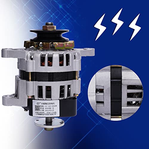Permanent Magnet Synchronous Generator,2000W 12V PMA DC Brushless Generator,4000 rpm Low Rpm Alternator for Charging and Lighting Agricultural Vehicles