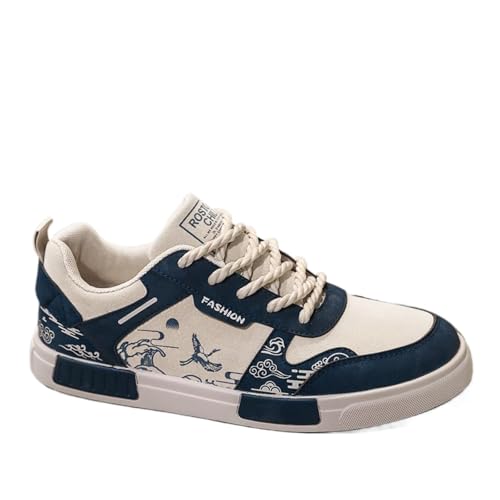 Men's Big Size Canvas Sneakers (US 39-47) | Elastic Closure Slip-On Shoes with Snake Print & Breathable Mesh | Casual Winter Shoes for Youth