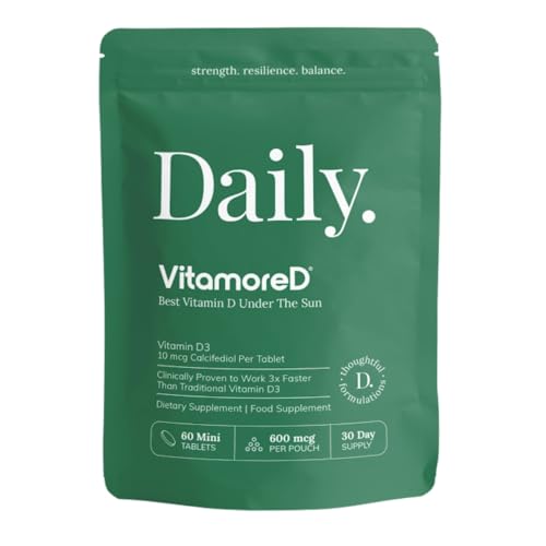 VitamoreD Vitamin D Calcifediol 10 mcg | Easy Swallow Tablets | Two-A-Day | 30 Day Supply | 60 Tablets