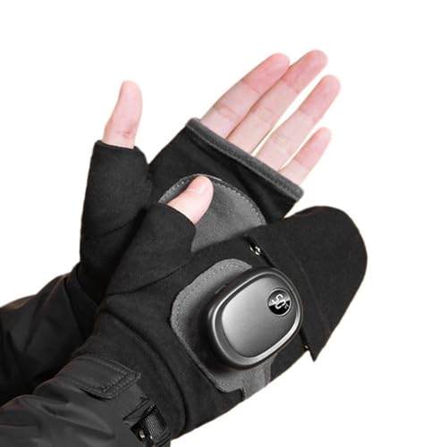 Agwuoetr Guantes TéRmicos, Guantes Calentadores de Manos Recargables USB, Guante de Invierno con Dedos Completos para Mujer CáLido (Negro)