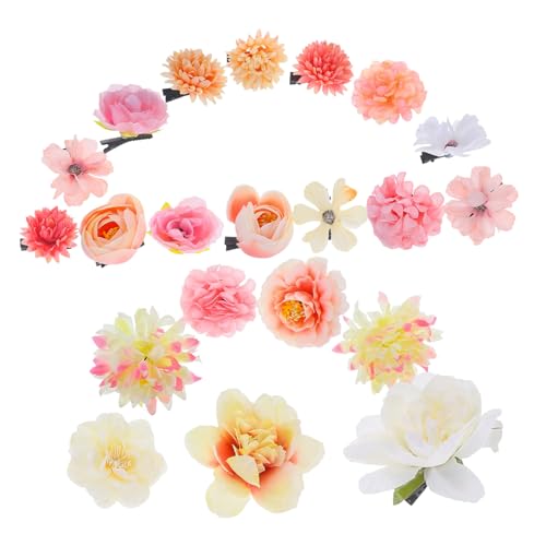 Horquilla de flores para niñas OUNONA pack de 21 pinzas decorativas infantiles para el pelo