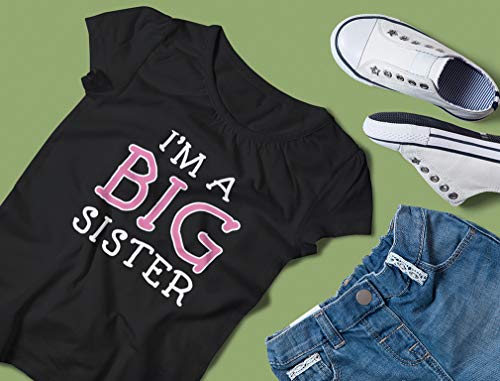 Big Sister Shirt Siblings Gift I'm A Big Sister Cute Girls' Fitted Kids T-Shirt L (9-10) Chill Blue #TOP3