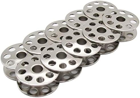CKPSMS Brand - M Size Metal bobbins with Inner Hole Diameter just Short of 1/4inch(6mm) Compatible with/Replacement for CONSEW Brand 205RB,206RB JUKI Brand DNU-241,DNU-1541,DNU-1541S,LS-246 (10PCS)