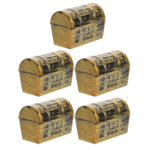 Alipis Miniature Treasure Chest Set 5pcs Treasure Box Models Decorative Mini Storage Boxes Realistic and Stylish for Boys and Girls' Doll Houses