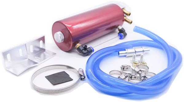 Durable Racing Baffled Oil Catch Can Tank Auto Vehicle Replacement Air-Oil Separator Waste Gas Oil Recover Pot 450ml (red)