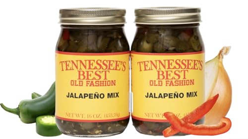Tennessee's Best Jalapeno Mix | Handcrafted and Small Batch Made| Sweet, Spicy, and Tangy | Nacho Topping | Chili Topping 2 PACK