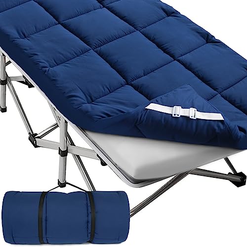 Springspirit Cot Mattress Topper (Improved Thickness), Quilted Cot Pads For Camping 2 Pack, Soft Comfortable Sleeping Cot Mattress Pad Only, Camping Mattress Pad 75 Inchx30 Inch For Camp Cot/Rv Bunk/Narrow Twin Beds thumb #5