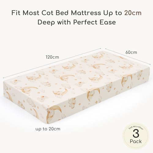 Drap lit bébé 60x120 en microfibre lot de 3 protégeant le sommeil de bébé
