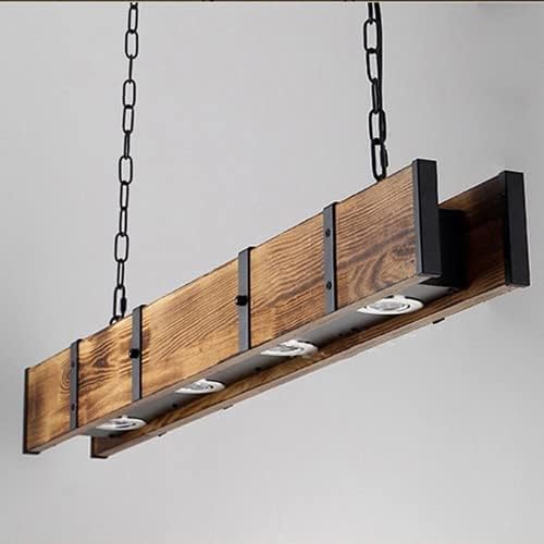 FanXus led hanglamp boerderij hangende plafond swag lamp 4 lichten rustieke houten kroonluchter eetkamer tafel voor keukeneiland industriële houten kroonluchters Made in China photo 3