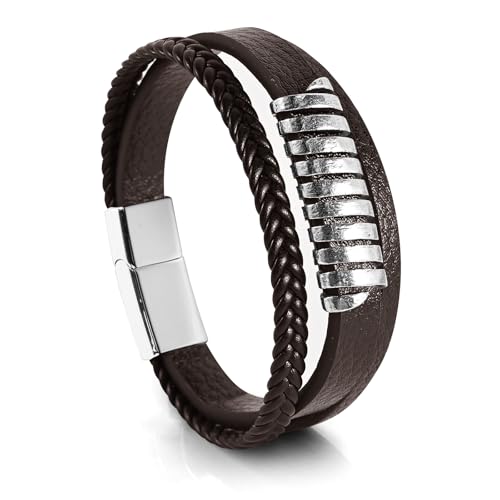 Hamoery Leather Cross Bracelet for Men Braided Bracelets Gift for Him Dad Husband Boyfriend Brother Son Grandson
