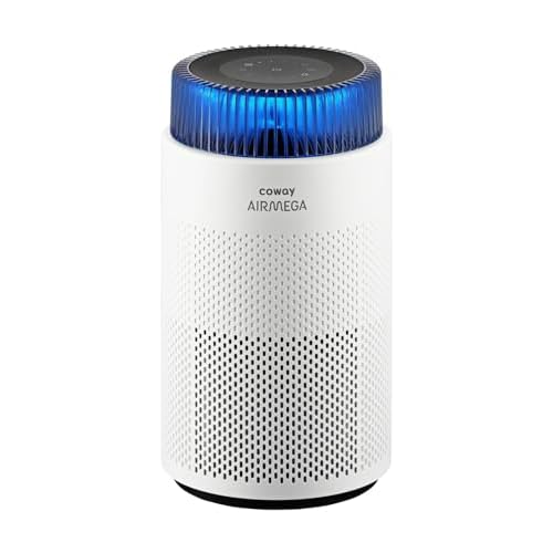 COWAY Air Purifiers for Bedroom Home up to 810 ft², True HEPA Filter for Smoke, Allergies, Pet Dander, Odor, AQI Monitor, Auto&Sleep Mode, Timer, Filter Indicator, Night Light, 3yr Warranty, 100 White
