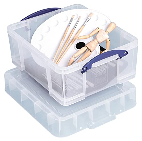 Really Useful Plastic Storage Box 18 Litre with XL Lid Clear