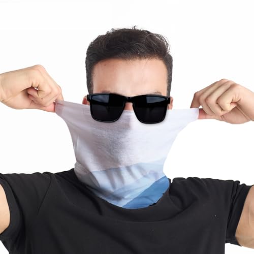 Face Mask Neck Gaiter Summer UV Protection Mask Sunscreen Breathable Scarf Fishing Cycling Running Windproof(Blue)4