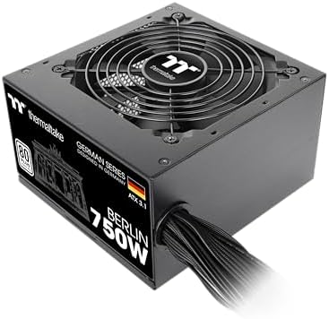 Thermaltake Berlin 750W Netzteil | German Series | ATX 3.1 | PCIe 5.1 12V-2x6 (12+4) | 80 Plus White | Non-Modular | Leiser 120mm Lüfter | DC-to-DC