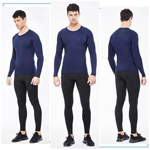 Sillictor Mens Base Layer for Ski Golf Running UPF 50+ Muscle Fit Mens Compression Tops Long Sleeve Sports Gym Tops Men Quick Dry Riding Football Underlayer,Breathable High Wicking Muscle Support - Image 3