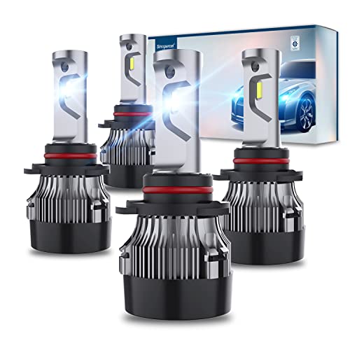 Sinoparcel 9005/HB3 High Beam and 9006/HB4 Low Beam LED Headlight Bulbs Combo -10000LM/Set 6500K- Halogen Replacement Conversion Kits, Pack of 4