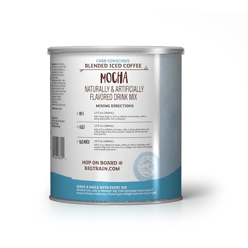 Big Train Low Carb Mocha Blended Ice Coffee Beverage Mix, 1.85 Pound (Pack of 1)