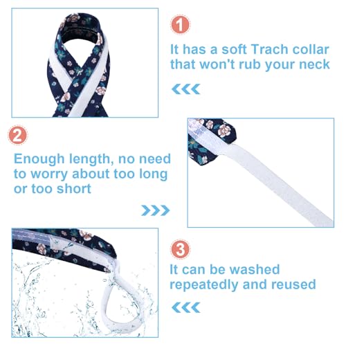 geiserailie 21 pcs tracheostomy tube holder adjustable tracheostomy supplies tube holder soft reusable tracheostomy care kits for men and women one size fits most people