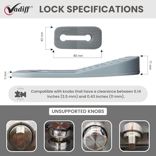 image for Vadiff 2025-26 Mom's Choice Winner- Gas Stove Knob Locks - Red Silicon