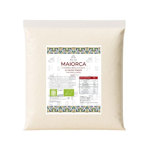 RACILIA Harina de Trigo Tierno Ecológica Maiorca - Grano Antiguo 100% Siciliano y Ecológico - Rico en Fibras y Proteínas - 1kg