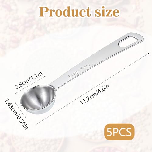 Thinp 3 Pcs Stainless Steel Measuring Spoons, TSP Measuring Spoon (5ml | 1 TSP | 1/3 Tablespoon) Teaspoons Kitchen Gadgets for Cooking Baking Precise Measurement, Easy to Use & Wash