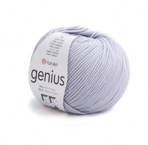 Image of YarnArt Genius Soft Cotton Blend Yarn, 1 Pack (1.76 oz / 174 Yds)