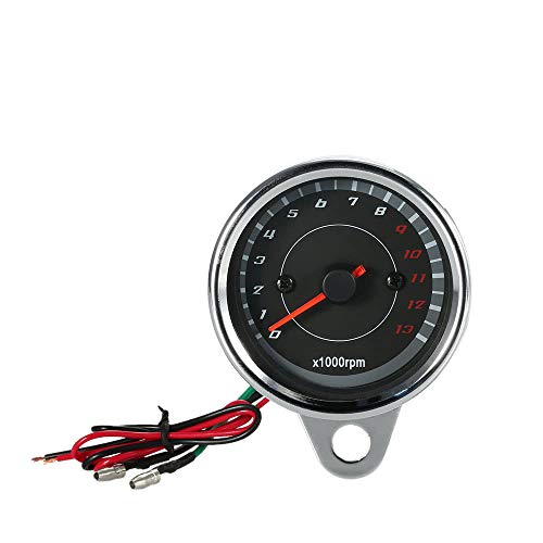 PKA 12V Universal Motorcycle Tachometer Meter LED Backlight 13K RPM Shift