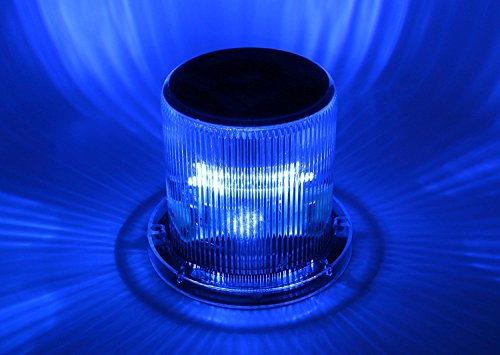 Solar Warning Light - Waterproof Solar Dock Lighting - Blue Led - Flashing 360 Degree Lighting #TOP8