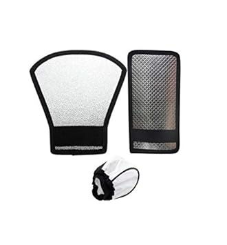 White Flash Diffuser Reflector for Flash Set of 1 PIS of 3 Camera Flash Diffuser (White, Silver)