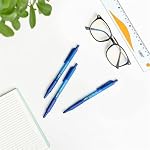 BIC Soft Feel Blue Retractable Ballpoint Pens, Medium Point (1.0 mm), 12-Count Pack, Blue Pens With Soft-Touch Comfort Grip